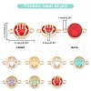 ARRICRAFT 32Pcs 7 colors Glass Connector Charms GLAA-AR0001-29-5