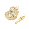 Brass Micro Pave Clear Cubic Zirconia Box Clasps KK-P291-44G-2