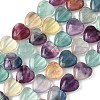 Natural Green Purple Yellow Fluorite Beads Strands G-NH0048-A01-01-2