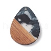 Pearlized Resin & Walnut Wood Pendants WOOD-C016-01I-3