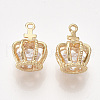 Brass Cubic Zirconia Pendants X-KK-S348-446-2