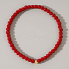 Natural Carnelian(Dyed & Heated) Round Beaded Stretch Bohemian Bracelets OI9972-6-1