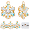 Beebeecraft Brass Micro Pave Pale Turquoise Cubic Zirconia Charms ZIRC-BBC0001-09-1