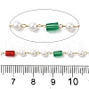 Handmade Glass & Imitation Pearl Beaded Chains CHS-L031-12G-2