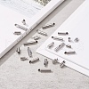 90Pcs 6 Style 304 Stainless Steel Slide On End Clasp Tubes STAS-YW0001-20-8