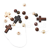 Wood Beads and Plating Acrylic Beads WOOD-TA0001-21-4