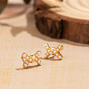 Elegant Brass Bowknot Stud Earrings QI2220-5