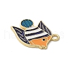 Ocean Theme Alloy Enamel Pendants ENAM-A009-02G-04-2