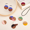 Cheriswelry 18Pcs 9 Colors Opaque Resin & Walnut Wood Pendants RESI-CW0001-17-15