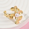 Brass Cuff Rings for Women RJEW-F182-06G-2