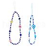 Olycraft 2Pcs 2 Style Evil Eye Glass Beaded Phone Lanyard AJEW-OC0004-10-1