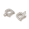 Initial Letter Brass Micro Pave Cubic Zirconia Pendants ZIRC-F008-D-2