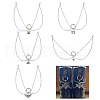 10Pcs 5 Style Butterfly with Skull Tibetan Style Alloy Boot Strap Chains FIND-AB00059-1