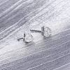 Clear Cubic Zirconia Heart Stud Earrings EJEW-K093-24P-4