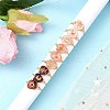 Brass & Cherry Quartz Rose Quartz Natural Red Rainbow Jasper Finger Rings for Women RJEW-JR00872-3