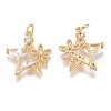 Brass Micro Pave Cubic Zirconia Pendants ZIRC-G168-20G-2