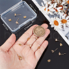 Beebeecraft 10Pcs Flat Round Brass Cubic Zirconia Stud Earring Findings KK-BBC0012-73-3