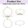 SOFPLATE 200Pcs 2 Colors Brass Wine Glass Charm Rings KK-SP0001-32B-2