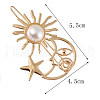 Alloy with Imitation Pearls Alligator Hair Clips PW-WG948DC-01-2