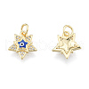 Brass Micro Pave Clear Cubic Zirconia Charms KK-N227-107A-1
