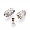 925 Sterling Silver Micro Pave Clear Cubic Zirconia European Clasps STER-T007-143P-2