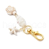 7Pcs Starfish & Sea Turtle Synthetic Turquoise & Natural White Mother of Pearl Shell Chip Pendant Decorations HJEW-JM03168-3