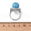 Natural & Synthetic Mixed Gemstone Round Adjustable Finger Rings RJEW-K241-05P-6