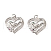 Brass Micro Pave Cubic Zirconia Bird Pendants KK-E068-VB009-2