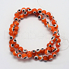 Handmade Evil Eye Lampwork Round Bead Strands X-LAMP-L055-6mm-03-2
