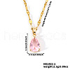 Brass Pave Cubic Zirconia Teardrop Pendant Necklaces for Valentine's Day NV7973-1-1