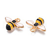 Light Gold Plated Alloy Enamel Pendants ENAM-R136-49-4