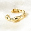 Rack Plating Brass Twist Wave Open Cuff Rings for Women RJEW-Q777-08G-3
