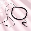 Adjustable Stainless Steel Double Cross Pendant Necklaces NJEW-F336-02P-1