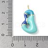 Brass Enamel Pendants KK-E093-03G-B-02-3