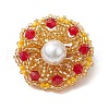 Handmade Glass Seed Beaded Flower Brooches for Women JEWB-MZ00005-02-2