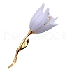 White Champaca Alloy Resin Brooch for Backpack Clothes  PW-WGA49BC-01-4