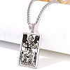 Retro Hip-hop 304 Stainless Steel Tarot Pendant Necklaces for Men FS-WGEC43A-19-1
