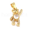 Brass Clear Cubic Zirconia Pendants ZIRC-J025-81G-2