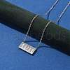 304 Stainless Steel 11:11 Number Rectangle Pendant Necklace with Cable Chains for Women NJEW-NH0001-04P-3