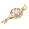 Brass Micro Pave Clear Cubic Zirconia Pendant KK-I712-58G-03-2