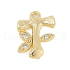Brass Crystal Rhinestone Letter Links Connector Charms KK-S395-06G-T-1