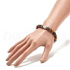 Natural Gemstone & Lava Rock & Howlite & Synthetic Hematite Round Beaded Stretch Bracelet BJEW-JB08180-3