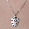 Non-Tarnish 201 Stainless Steel Hollow Dog Pendant Necklace NJEW-OY001-32-1
