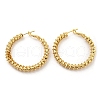 Rack Plating Brass Textured Ring Hoop Earrings EJEW-K263-33G-1