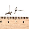 Brass Micro Pave Clear Cubic Zirconia Stud Earrings EJEW-M103-07P-5
