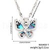 Fashionable Brass Pave Clear Cubic Zirconia Butterfly Pendant Necklaces HD0305-1-4