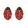 304 Stainless Steel Enamel Stud Earrings EJEW-S259-01B-G-2