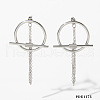 304 Stainless Steel Toggle Clasps Tassel Stud Earrings FS-WGE868D-04-1