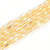 Transparent Electroplate Glass Beads Strands GLAA-K064-05A-01C-1