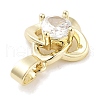 Brass Micro Pave Clear Cubic Zirconia Pendants ZIRC-L104-006G-2